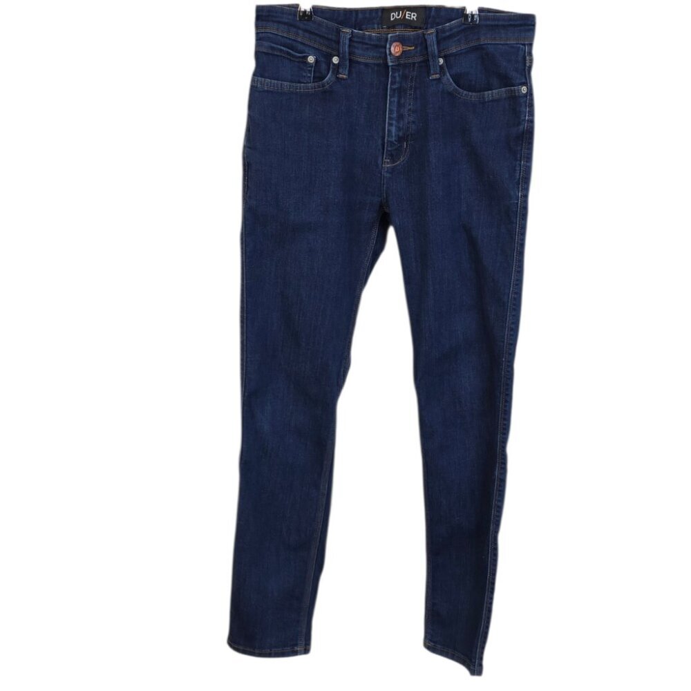 DU/ER Men's Midweight Performance Slim Jeans, Blue, Zip Fly, Stretch, Size 32x30
